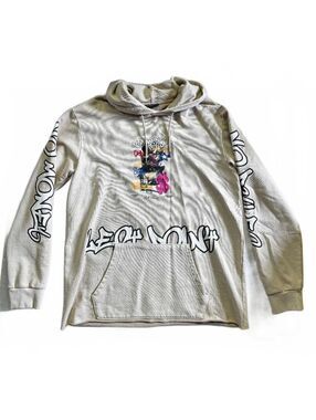 Left Point Graphic Print Hoodie Sweatshirt Medium